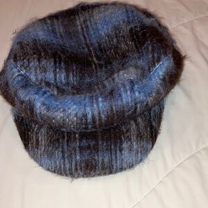 Free people Blue and brown Fuzzy Knit Newsboy Cap